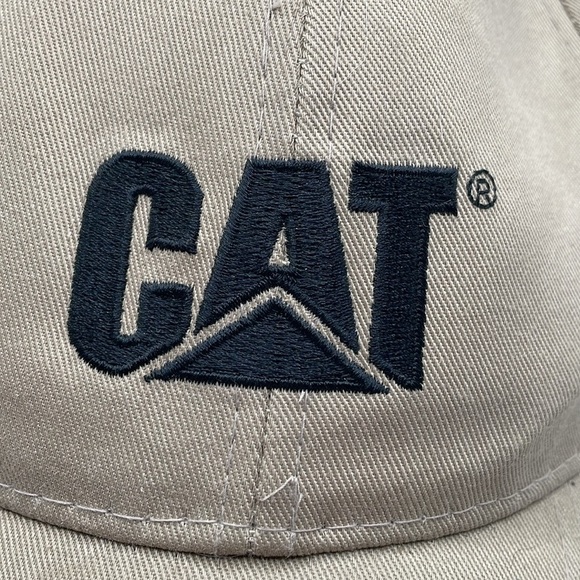 CAT Caterpillar Construction Tan & Black Adjustable Baseball Cap - Picture 2 of 9